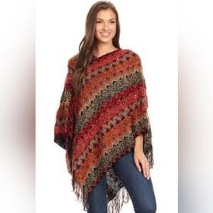 Chevron Knit Poncho